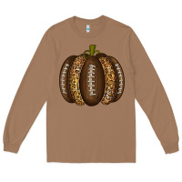 Toasted Coconut American Football Pumpkin Long Sleeve Tee - texasbilliewilder