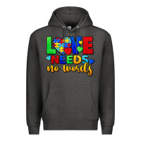 Charcoal Heather Love needs no words Premium Hoodie - FaDigitalArtStudio