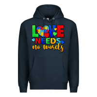 Navy Love needs no words Premium Hoodie - FaDigitalArtStudio