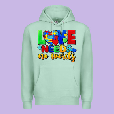Love Needs No Words Premium Hoodie Designed By Fadigitalartstudio