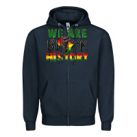 Navy We are black history Zipper Hoodie - FaDigitalArtStudio