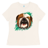 Bone Bulldog Green glitter Ladies Tee - Jasminsmagicworld
