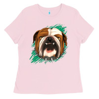 Bulldog Green Glitter Ladies Tee | Teevron