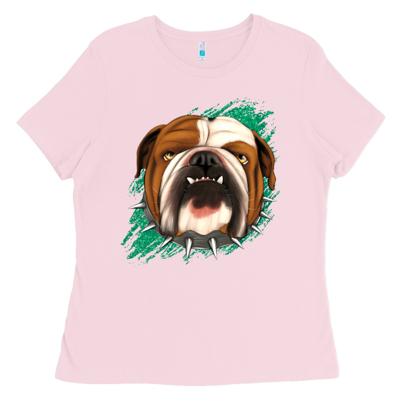 Bulldog Green Glitter Ladies Tee by Jasminsmagicworld | Teevron
