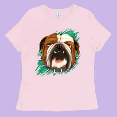Bulldog Green Glitter Ladies Tee Designed By Jasminsmagicworld