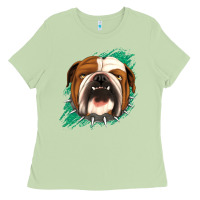 Matcha Bulldog Green glitter Ladies Tee - Jasminsmagicworld