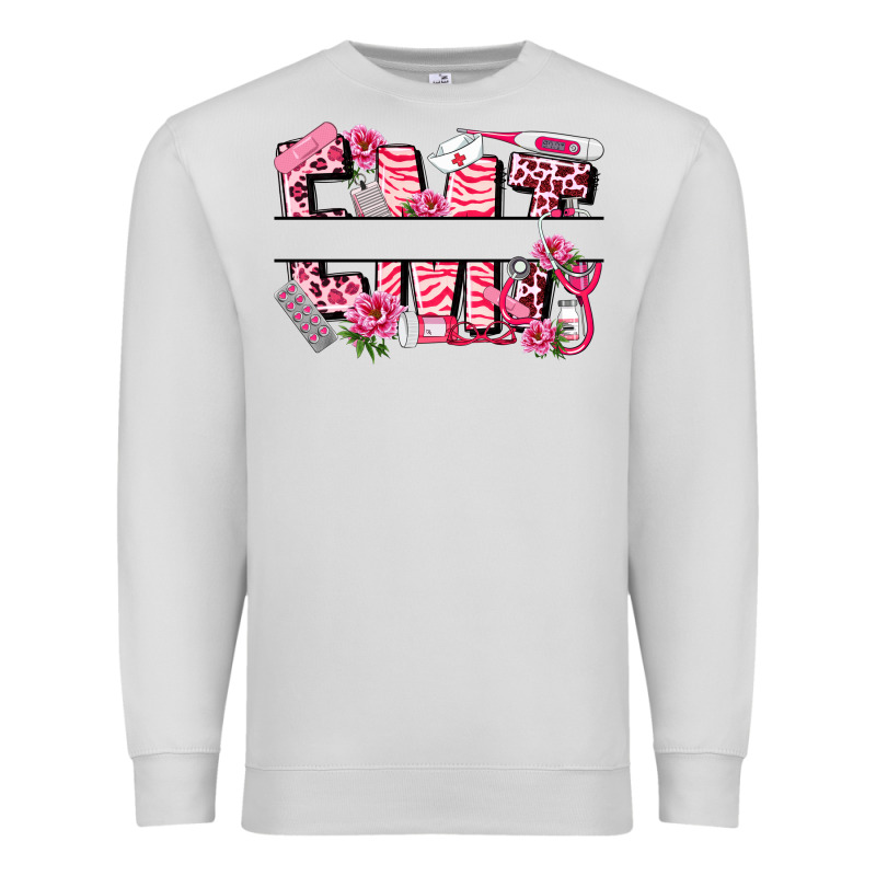 Breast Cancer Emt Emergency Medical Technician Premium Sweatshirt by LillyAllenDesigns | Teevron