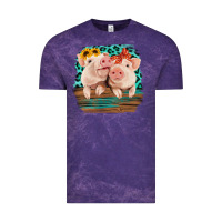 Cloud Purple Cute Couple Pigs Vintage Tee - Bettercallsaul
