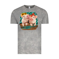 Cloud Rock Cute Couple Pigs Vintage Tee - Bettercallsaul