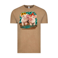 Vintage Coffee Cute Couple Pigs Vintage Tee - Bettercallsaul