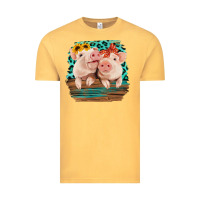 Vintage Mustard Cute Couple Pigs Vintage Tee - Bettercallsaul