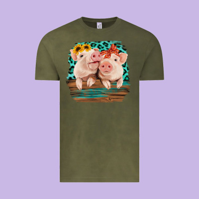 Cute Couple Pigs Vintage Tee Designed By Bettercallsaul