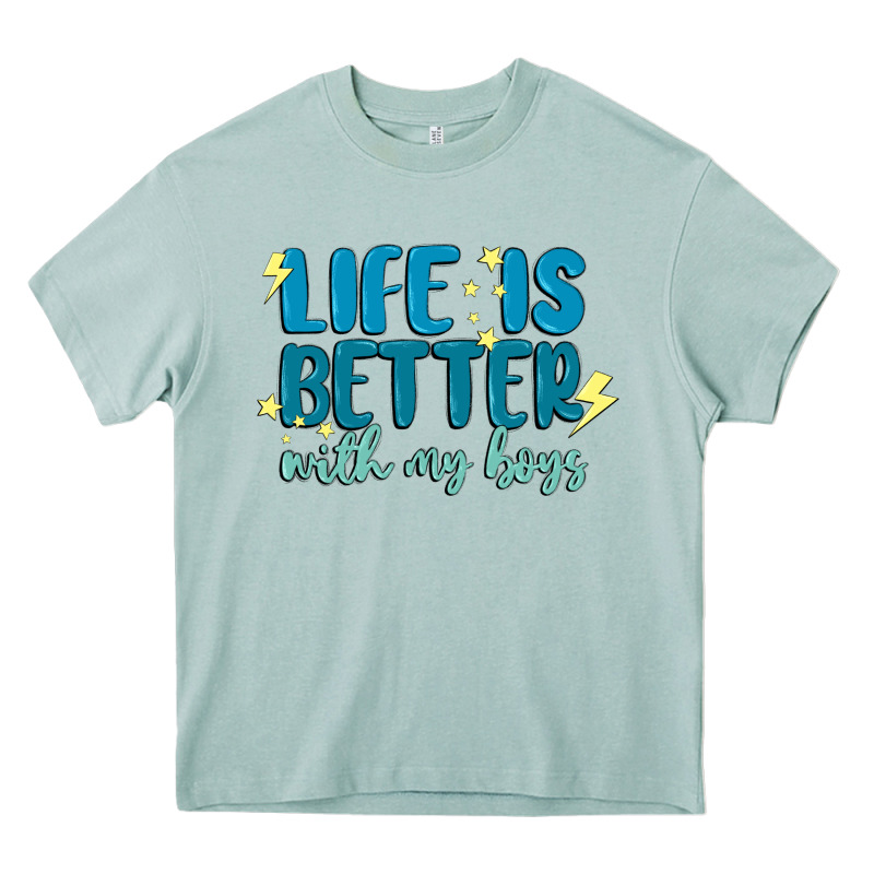 Life Is Better With My Boys Heavy Core Tee by MaliasSmallBusiness | Teevron
