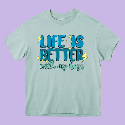 Life Is Better With My Boys Heavy Core Tee Designed By Maliassmallbusiness