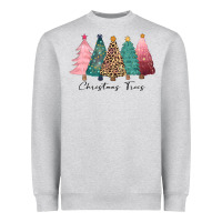 Heather Grey christmas trees Heavyweight Sweatshirt - CowGirlArtShop