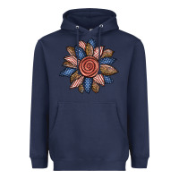 Navy american sunflower Heavyweight Hoodie - BundleAndBundleShop
