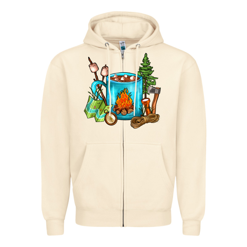 Camping Coffee Zipper Hoodie by FaDigitalArtStudio | Teevron