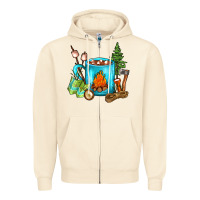 Sandshell Camping Coffee Zipper Hoodie - FaDigitalArtStudio