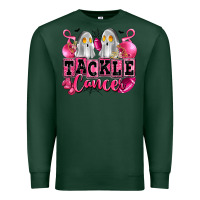 Sports Green tackle cancer with ghosts playing football Premium Sweatshirt - LillyAllenDesigns
