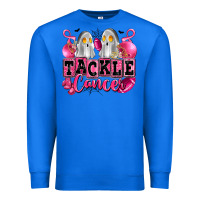 True Royal tackle cancer with ghosts playing football Premium Sweatshirt - LillyAllenDesigns