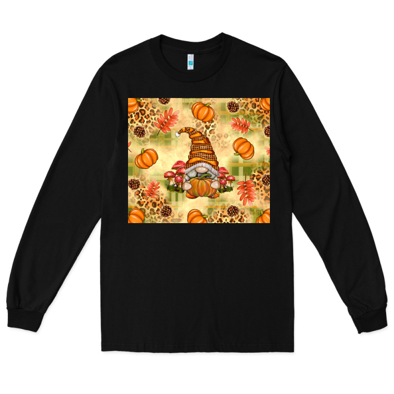 Fall Pumpkins And Gnome With Leopard Long Sleeve Tee by texasbilliewilder | Teevron