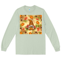 Matcha Fall Pumpkins and Gnome with Leopard Long Sleeve Tee - texasbilliewilder