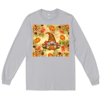 Moon Dust Fall Pumpkins and Gnome with Leopard Long Sleeve Tee - texasbilliewilder