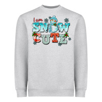 Heather Grey i am snow cute Heavyweight Sweatshirt - CowGirlArtShop