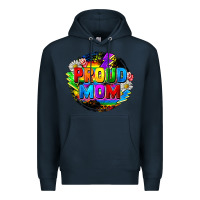 Navy proud mom lgbt Premium Hoodie - FaDigitalArtStudio