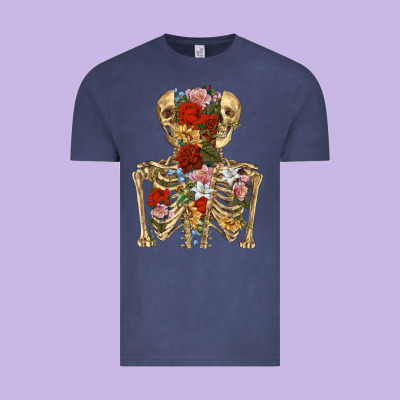 Flower Skeleton Vintage Tee Designed By Ranaportraitstore