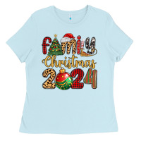 Baby Blue family christmas 2024 Ladies Tee - MaliasSmallBusiness