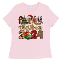 Bubblegum Pink family christmas 2024 Ladies Tee - MaliasSmallBusiness