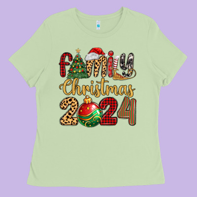 Family Christmas 2024 Ladies Tee Designed By Maliassmallbusiness