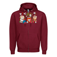 Burgundy Baseball Coffee Cups Zipper Hoodie - FaDigitalArtStudio