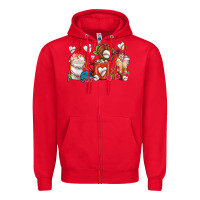 Red Baseball Coffee Cups Zipper Hoodie - FaDigitalArtStudio
