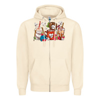 Sandshell Baseball Coffee Cups Zipper Hoodie - FaDigitalArtStudio