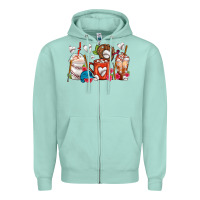 Seafoam Baseball Coffee Cups Zipper Hoodie - FaDigitalArtStudio
