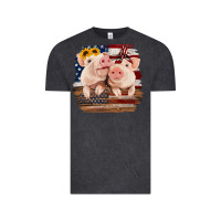 Vintage Black Cute Couple American Pigs Vintage Tee - Bettercallsaul