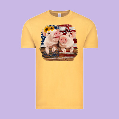 Cute Couple American Pigs Vintage Tee Designed By Bettercallsaul
