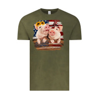 Vintage Olive Cute Couple American Pigs Vintage Tee - Bettercallsaul