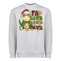 Heather Grey watercolor t rex fa rawr rawr rawr christmas Heavyweight Sweatshirt - CowGirlArtShop