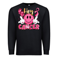 Black hey cancer with middle fingers Premium Sweatshirt - LillyAllenDesigns