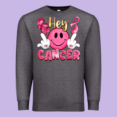 Hey Cancer With Middle Fingers Premium Sweatshirt Designed By Lillyallendesigns
