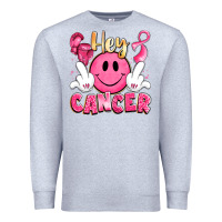 Heather Grey hey cancer with middle fingers Premium Sweatshirt - LillyAllenDesigns