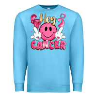 Ocean Blue hey cancer with middle fingers Premium Sweatshirt - LillyAllenDesigns