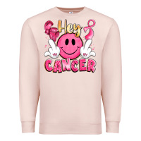 Pale Pink hey cancer with middle fingers Premium Sweatshirt - LillyAllenDesigns