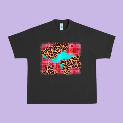 Valentine's Day Leopard Background Urban Heavy Tee Designed By Jahusdesignshop