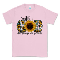 Bubblegum Pink with god all things are possible sunflower Classic Tee - Jasminsmagicworld