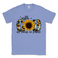 Colony Blue with god all things are possible sunflower Classic Tee - Jasminsmagicworld