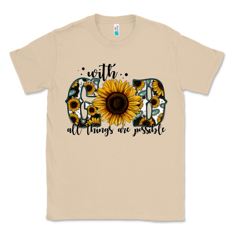With God All Things Are Possible Sunflower Classic Tee by Jasminsmagicworld | Teevron